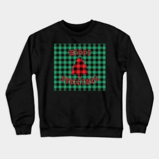 Merry Christmas Buffalo Plaids Christmas Tree Crewneck Sweatshirt